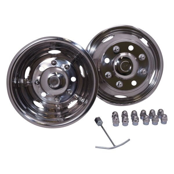 Coast2Coast Fits 17" Wheels, Front And Rear, Polished, Stainless Steel, Bolt-On, 8 Lug, 5 Hand Holes IWCN17G11 - main